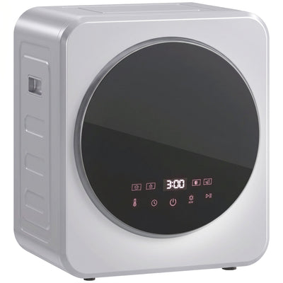 Silver 4kg vented tumble dryer with touch control display close-up