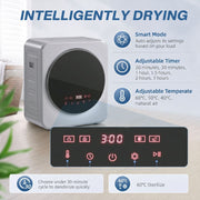 Graphic showing smart mode, adjustable timer and adjustable temperature settings