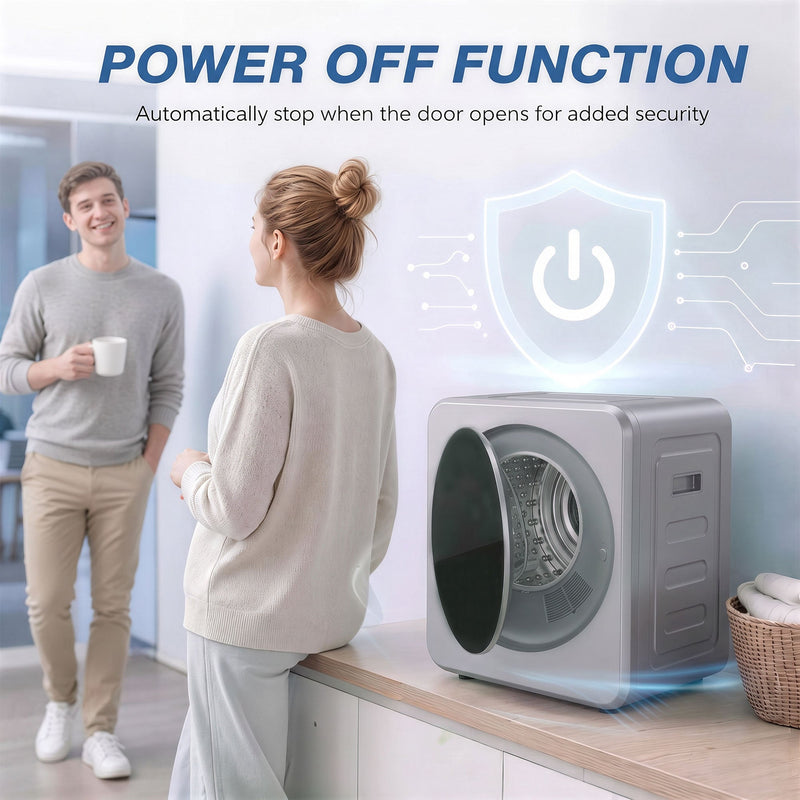 Graphic showing the auto-stop power-off safety function when the door opens