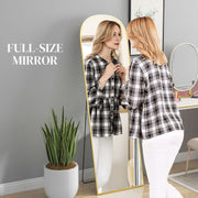 Gold Full Length Standing Mirror with Aluminium Frame Ideal for Bedroom or Dressing Room