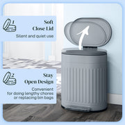 20L Metal Kitchen Bin with Soft Close Lid Ideal for Home or Office Use Grey