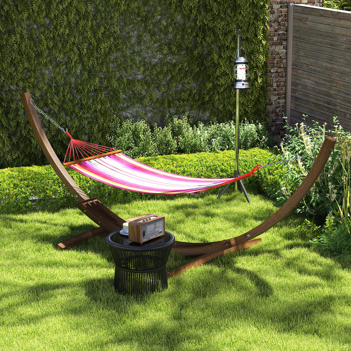 Brown 3.25m Wooden Hammock Stand Universal Fit for Garden and Camping by Outsunny