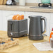 Grey 1.7L Fast Boil Cordless Kettle and 2 Slice Toaster Set With 6 Browning Levels by HOMCOM