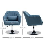 Swivel Accent Chair with Adjustable Height and Lumbar Support for Home Office Blue