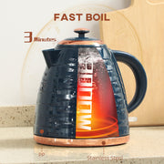 3kW Rapid Boil Electric Kettle With Honeycomb Design For Kitchen Use Dark Blue AOSOM