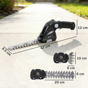 Cordless Hedge Trimmer and Grass Shear for Easy Garden Maintenance Black AOSOM