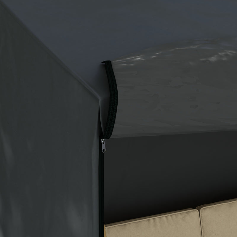 Black Three Seater Swing Chair Cover 220 x 125cm Waterproof Protection For Garden Use