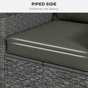 Charcoal Grey Seat and Back Cushion Set for Garden Chairs with Thick Padded Support