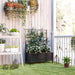 Black Raised Garden Bed with Trellis Galvanised Planter Box with Drainage for Vegetables and Herbs by Outsunny