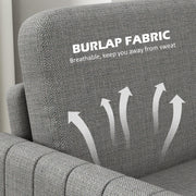 Light Grey 2 Seater Fabric Sofa Comfy Upholstered Loveseat with Spring Cushion by HOMCOM