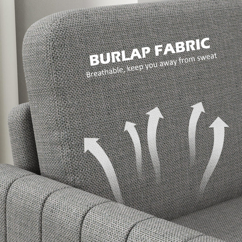 Light Grey 2 Seater Fabric Sofa Comfy Upholstered Loveseat with Spring Cushion by HOMCOM