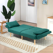 Convertible 2 to 3 Seater Fabric Sofa Bed With Cushions For Living Room Or Guest Room Green