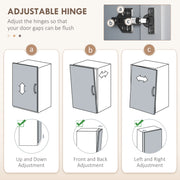 Grey Freestanding Kitchen Storage Cupboard, 4 Doors with Adjustable Shelves by HOMCOM