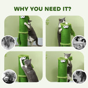Green 63cm Cat Scratching Post with Sisal Rope and Sturdy Base for Indoor Cats by PawHut