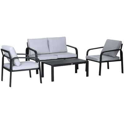 Aluminium Outdoor Table and Chairs Outsunny