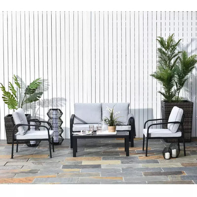 Aluminium Outdoor Table and Chairs Outsunny