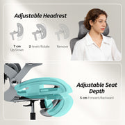 Ergonomic High Back Mesh Office Chair With Lumbar Support For Home Workspaces Grey AOSOM