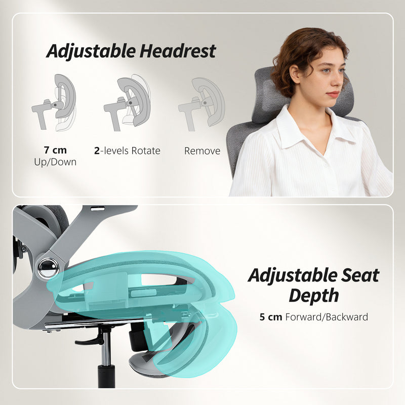 Ergonomic High Back Mesh Office Chair With Lumbar Support For Home Workspaces Grey AOSOM