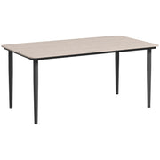 Light Grey 6 Seater Garden Dining Table with Rust Resistant Metal Frame and WPC Top by Outsunny