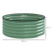 Light Green Galvanised Raised Garden Bed with Safety Edging and Gloves 120x120x43cm by Outsunny