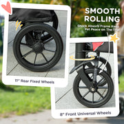 Easy Folding Pet Stroller for Large Dogs With Shock Absorb Frame and Safety Leashes by PawHut AOSOM