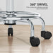 Grey Adjustable PU Leather Rolling Stool with Swivel and Wheels by HOMCOM