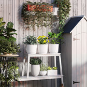 Set of Three White 22cm Planters for Indoor and Outdoor Use by Outsunny