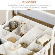 White Three Tier Home Trolley with Handle and Wheels by HOMCOM