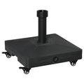 20kg Wheeled Parasol Base for Garden Umbrella Sand or Water Fill Heavy Duty Black Outsunny