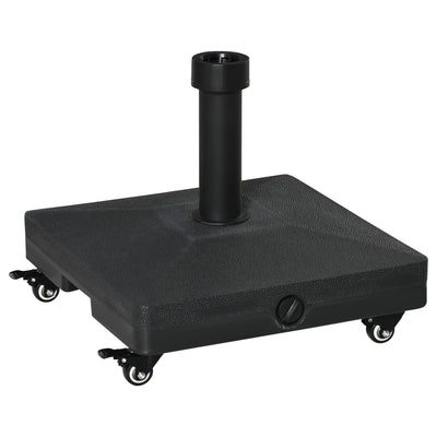 20kg Wheeled Parasol Base for Garden Umbrella Sand or Water Fill Heavy Duty Black Outsunny