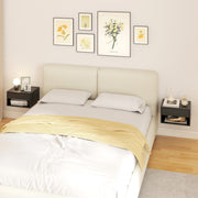 Floating Bedside Tables Set of 2 with Drawer and Shelf Space Saving Storage Black AOSOM