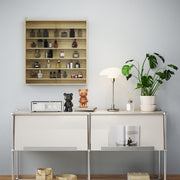 Oak Display Cabinet with Glass Doors and Six Shelves for Storage and Showcase by HOMCOM