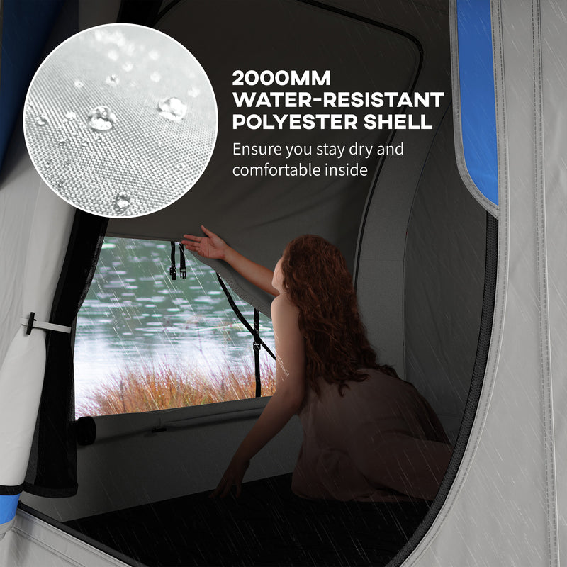 Car Camping Tent for Hatchbacks and SUVs with Quick Setup and Weather Protection Grey and Blue
