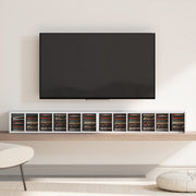CD Storage Shelves Set of 2 with Adjustable Compartments for Media Organisation White AOSOM