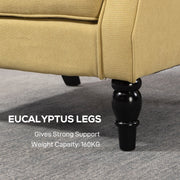 Retro Wingback Accent Chair With Button Tufting For Living Room Or Bedroom, Yellow