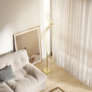 Gold LED Floor Lamp with 3 Brightness Levels Dimmable Standing Light with Foot Switch by HOMCOM