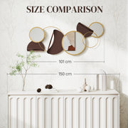 Gold Metal Wall Art Decorative Mirror for Living Room Bedroom or Dining Room