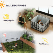 Steel Dog Whelping Box with Washable Pad and Windproof Cloth for Small Medium Dogs by PawHut