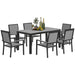 Grey 6 Seater Patio Dining Set with Stackable Chairs and Aluminium Frame by Outsunny