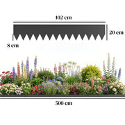 Metal Garden Border Fence Easy Fit Flexible Panels for Neat Flowerbeds and Paths Black AOSOM