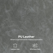 2 Seater Sofas, Dark Grey Faux Leather Loveseat Sofa Ideal for Small Spaces