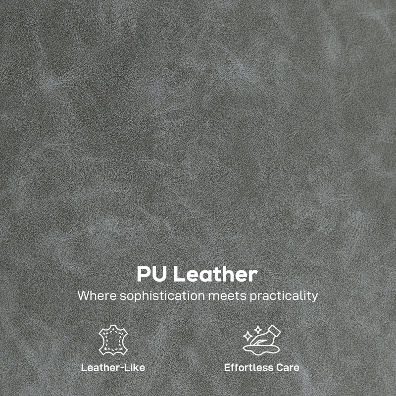 2 Seater Sofas, Dark Grey Faux Leather Loveseat Sofa Ideal for Small Spaces