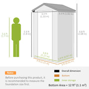 Dimension diagram showing the shed at 133 cm wide, 102 cm deep and 208 cm tall