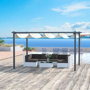 4x3m Aluminium Pergola With Retractable Roof - Cream White