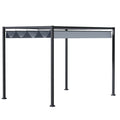 3m x 4m Grey Pergola With Retractable Roof Outsunny