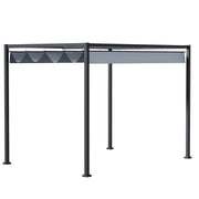 3m x 4m Grey Pergola With Retractable Roof Outsunny