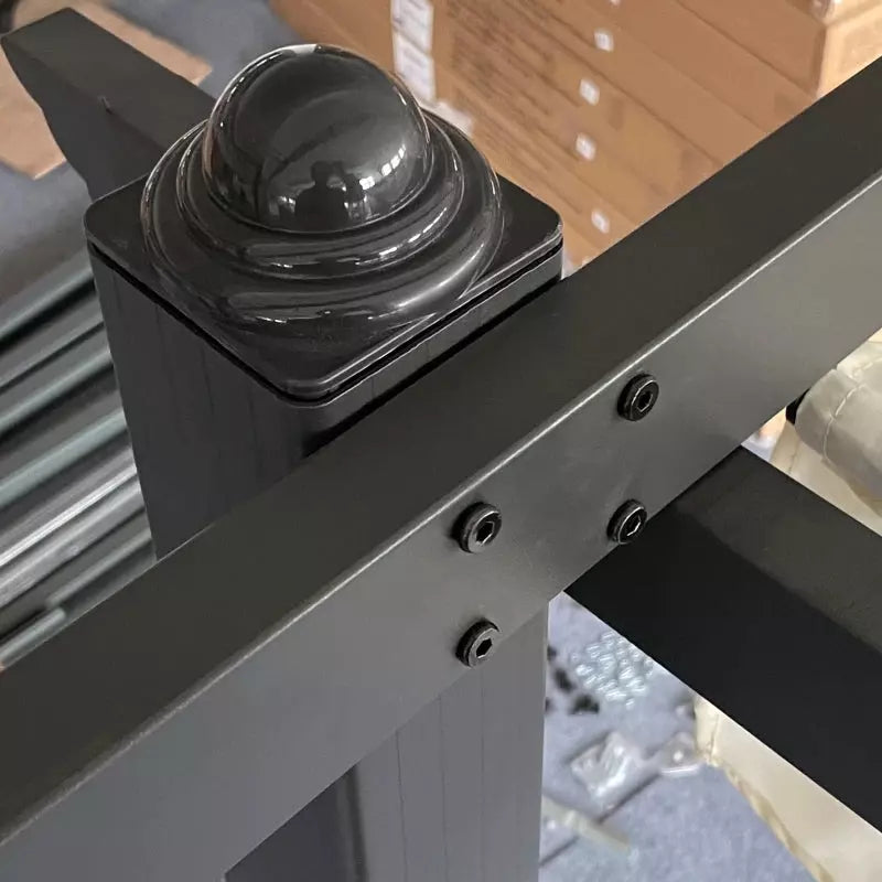 3m x 4m Metal Pergola With Retractable Roof - Cream White