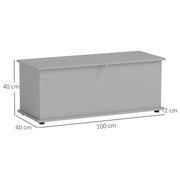 Grey 113L Storage Chest with Flip-Top Lid and Safety Hinges for Living Room and Hallway by HOMCOM