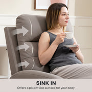 Manual Recliner Armchair with Adjustable Leg Rest for Lounge or Bedroom Comfort, Grey