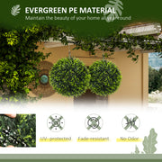 Set of 2 Artificial Topiary Balls 45cm UV Protected Fake Plants for Indoor Outdoor Decor by HOMCOM